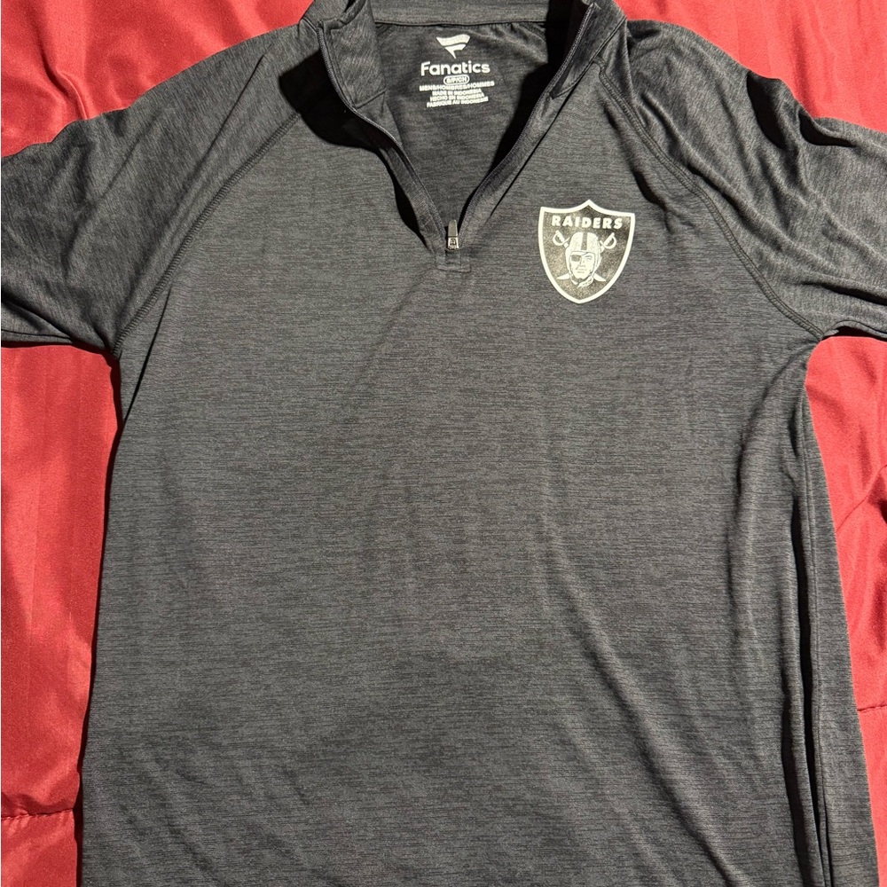 Fanatics Men's Charcoal Raiders Quarter-Zip Shirt
